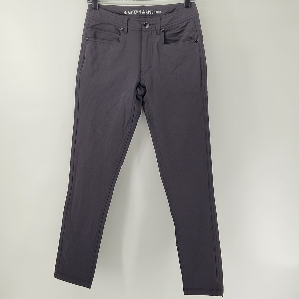 Western Rise Evolution Pants Men 28 Charcoal Grey Slim Straight‎ Stretch Travel